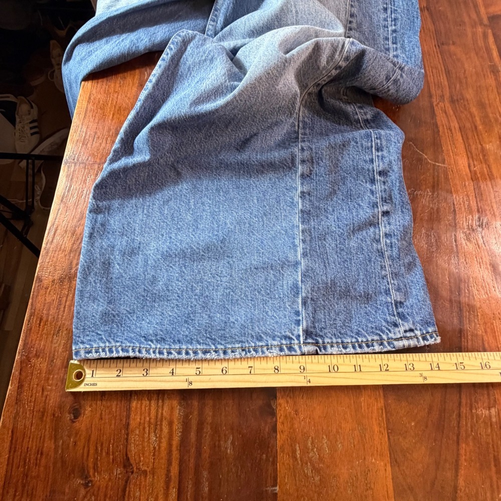 AE77 New York Wide Leg Light Wash Organic Cotton Jeans Size 28 Short - Picture 5 of 14